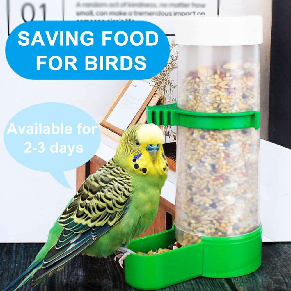 Bird Feeder, Bird Water Dispenser for Cage,  2PCS Automatic Bird Water Feeder with 1PCS Food Feeder for Cage Pet Parrot Budgie Lovebirds Cockatiel (2Pcs 90Ml + 1Pcs 150Ml)