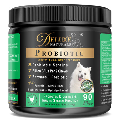 Probiotics for Dogs | All-Natural Dog Probiotic Soft Chews with Enzymes, Prebiotics, Pumpkin | Promotes Digestive Health, Improves Allergy & Immunity - 360 Count (Pack of 4 X 90Ct)