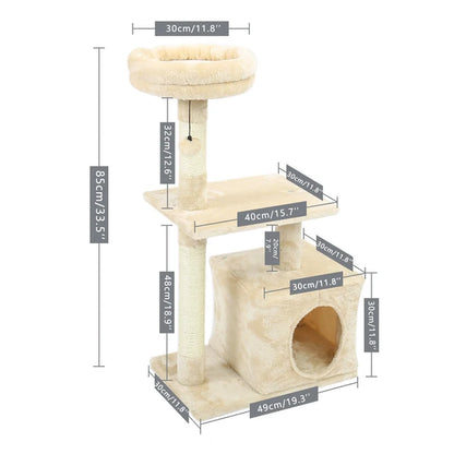 Domestic Delivery Multi-Level Cat Tree Tower Climb Furniture Scratching Post for Indoor House Pet Supplies Kitten Toy Cozy Condo