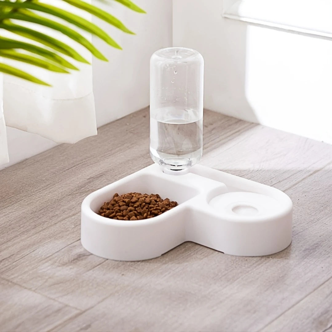 Light Weight for Trip Pet Bowls Dog & Cat Feeder Food and Water Dual Purpose Automatic Water Filling Corner Bowls