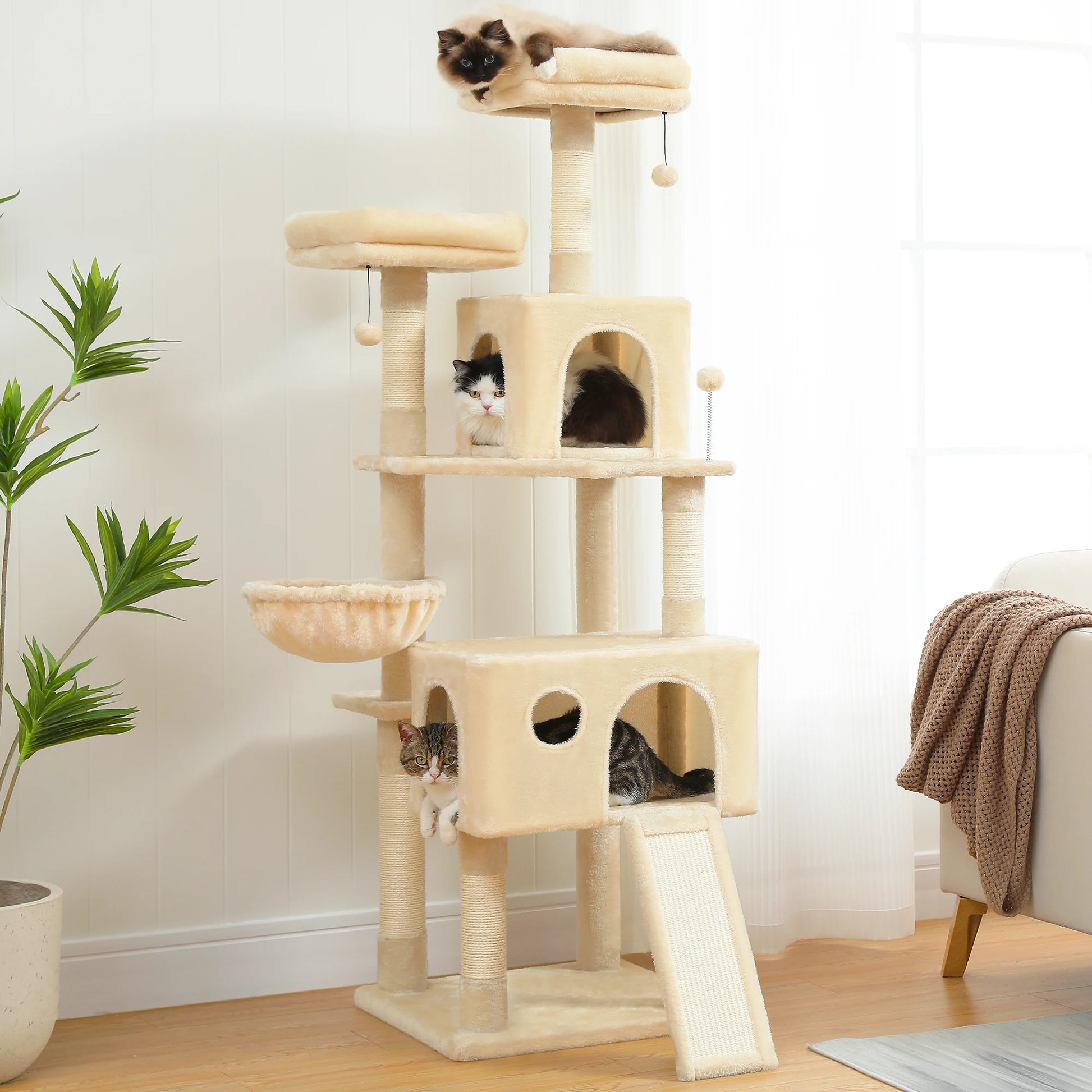 Domestic Delivery Multi-Level Cat Tree Tower Climb Furniture Scratching Post for Indoor House Pet Supplies Kitten Toy Cozy Condo