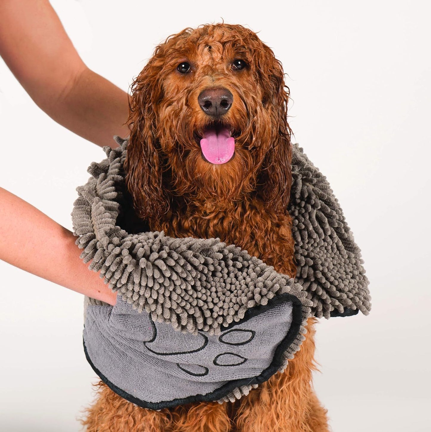 Shammy Dog Towels for Drying Dogs - Heavy Duty Soft Microfiber Bath Towel - Super Absorbent, Quick Drying, & Machine Washable - Must Have Dog & Cat Bathing Supplies | Grey 13X31